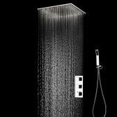 Ceiling Mount Shower Head Set with 3 Function Rainfall Mist Spray and Handheld Shower